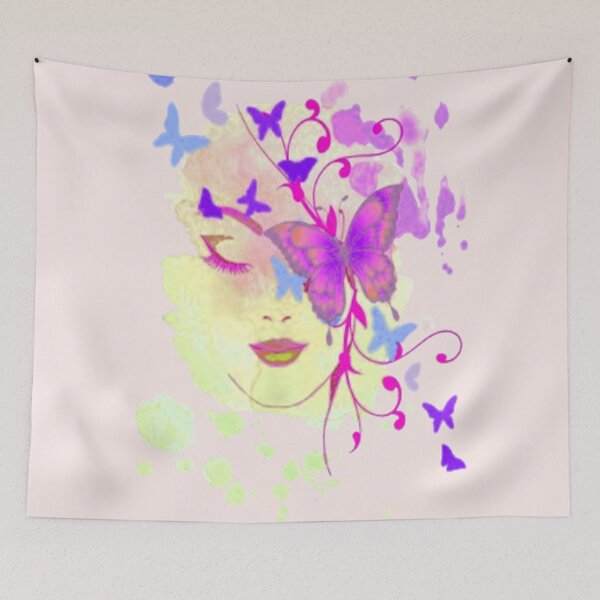 Item preview, Abstract Butterfly Lady 2, trippy graphic psychedelic arte abstracto designed and sold by Adri Barnard.