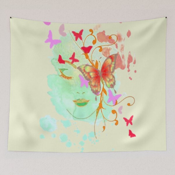 Item preview, Abstract Butterfly Lady 3, trippy graphic psychedelic arte abstracto designed and sold by Adri Barnard.