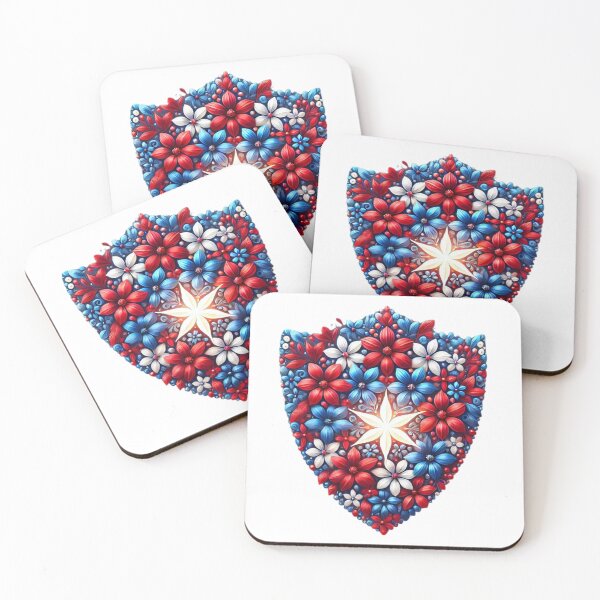 Item preview, Patriotic Floral Shield - A Symbol of Strength and Unity by VVAT designed and sold by vvatcharasena.
