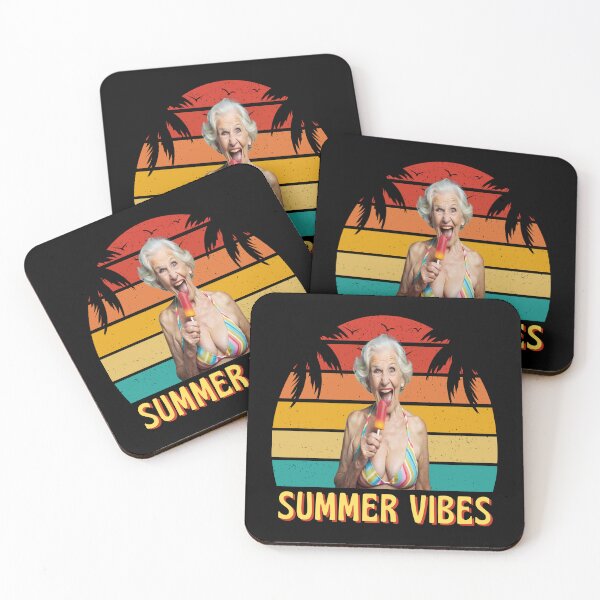 Item preview, Old Lady Granny Ice Lolly Summer Vibes designed and sold by JesterKrewArt.