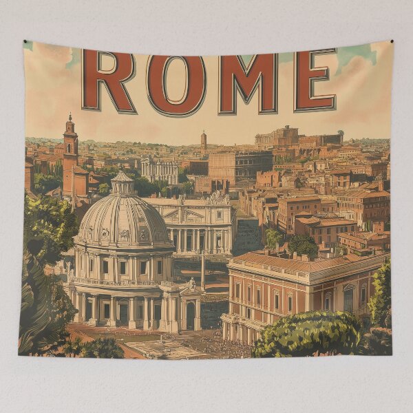 Item preview, Rome Cityscape Art – Stunning Wall Decor Celebrating Iconic Roman Architecture & Historic Streets" designed and sold by nomiraclehere.