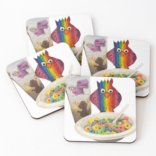 Item preview, Rainbow chicken eating fruit loops at the hotel  designed and sold by Lauracolleen3.