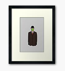 magritte gray apple Framed Print