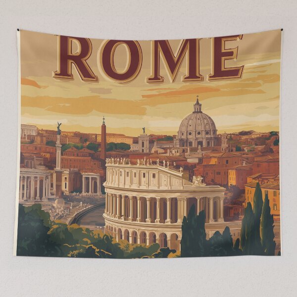 Item preview, Rome Cityscape Art – Stunning Wall Decor Celebrating Iconic Roman Architecture & Historic Streets" designed and sold by nomiraclehere.