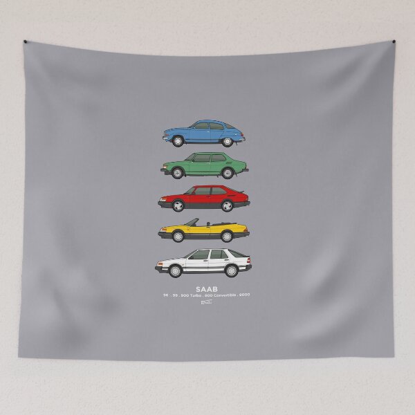 Item preview, Saab Classic Car Outline Illustration designed and sold by RJWautographics.