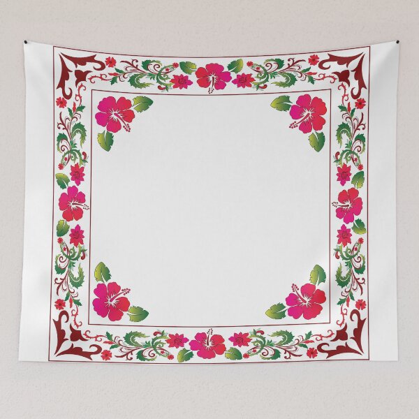 Item preview, Patrón de flores de hibisco cuadradas con colores claros designed and sold by PINEKE101.