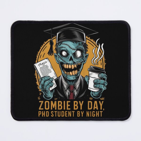 Item preview, Zombie by day, PhD student by night, funny PhD and Halloween designed and sold by NoetherSym.