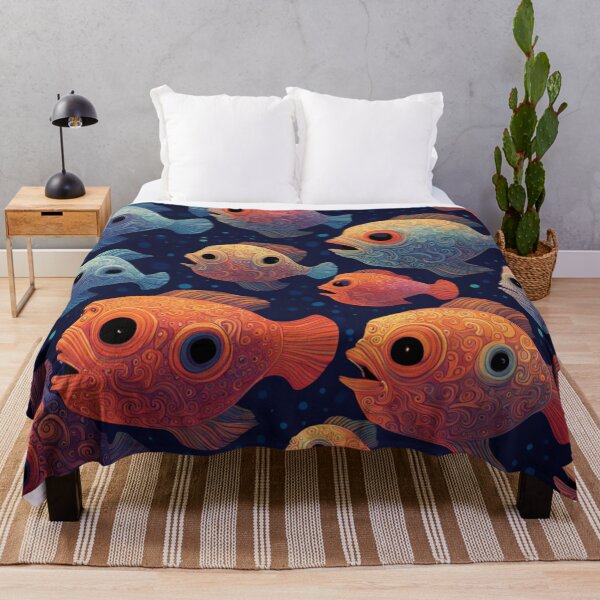 Item preview, Psychedelic Pufferfish Pattern designed and sold by BirdsnStuff.