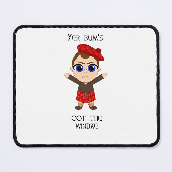 Item preview, Yer bum's oot the windae Scottish Doric phrase with cute Scot designed and sold by KyttsyKrafts.