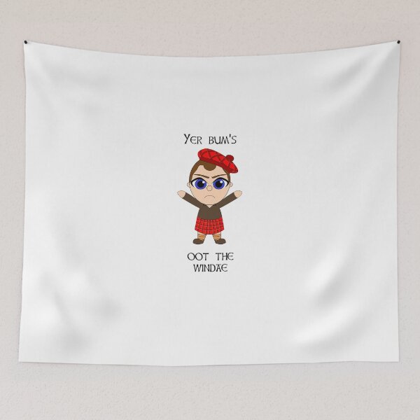 Item preview, Yer bum's oot the windae Scottish Doric phrase with cute Scot designed and sold by KyttsyKrafts.