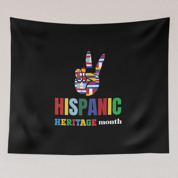 Item preview, hispanic heritage flags on a palm colorful colorful Tee designed and sold by Hema Thilakaratne.
