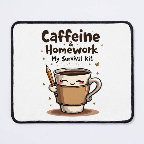 Item preview, Caffeine and Homework - Adorable Study Survival Kit Design designed and sold by BNCH44.