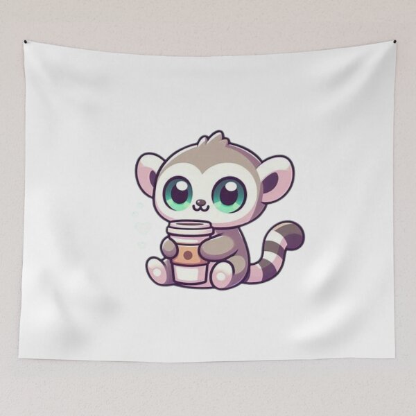Item preview, lemur with coffee designed and sold by Eternalski.