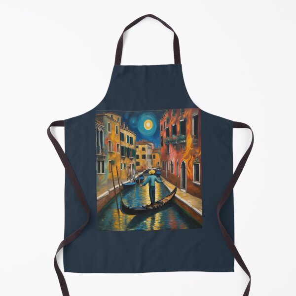 Item preview, "Gondolier on a Venice Canal with Full Moon Reflection" designed and sold by Artisticanvas.