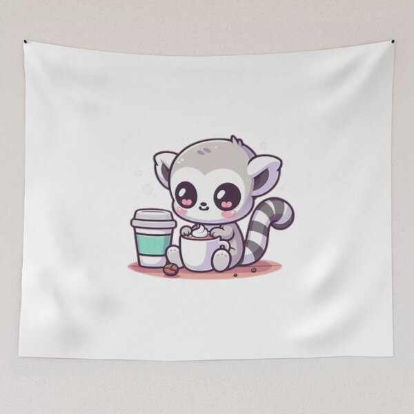 Item preview, lemur with coffee designed and sold by Eternalski.