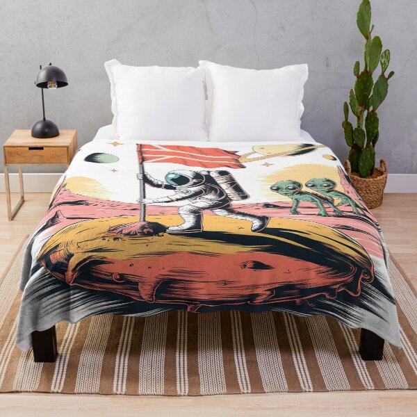 Item preview, British Astronaut Plants Flag on Alien Planet Art designed and sold by ZetaDream.