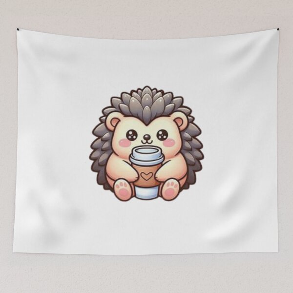 Item preview, hedgehog with coffee designed and sold by Eternalski.