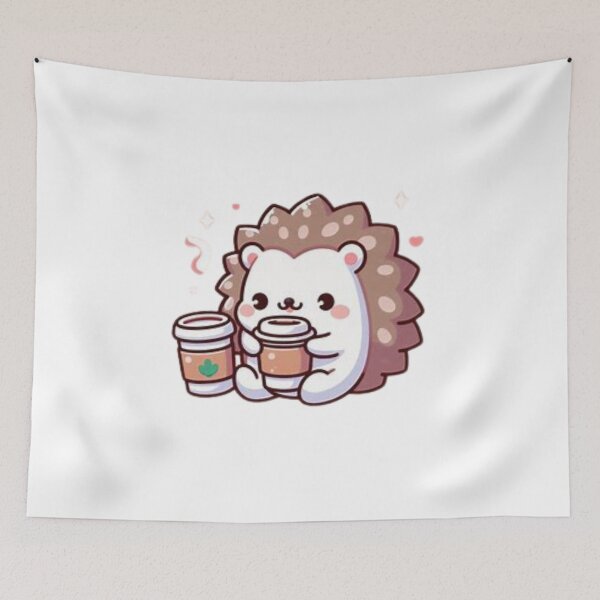 Item preview, hedgehog with coffee designed and sold by Eternalski.