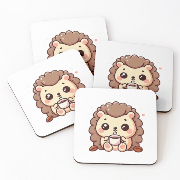 Item preview, hedgehog with coffee designed and sold by Eternalski.