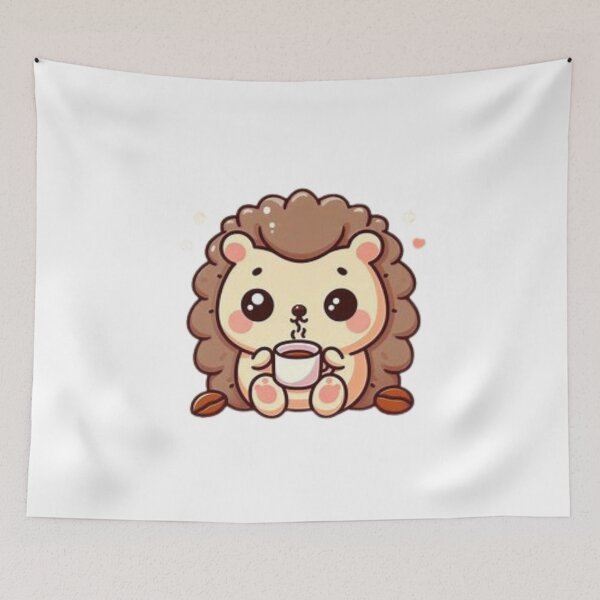 Item preview, hedgehog with coffee designed and sold by Eternalski.