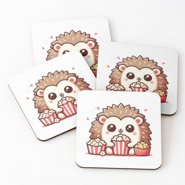 Item preview, hedgehog eating popcorn designed and sold by Eternalski.