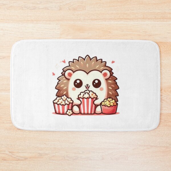 Item preview, hedgehog eating popcorn designed and sold by Eternalski.