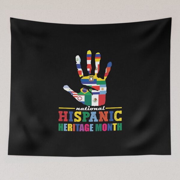 Item preview, National hispanic heritage month hispanic flags on a palm colorful Tee designed and sold by Hema Thilakaratne.