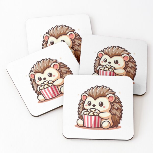Item preview, hedgehog eating popcorn designed and sold by Eternalski.