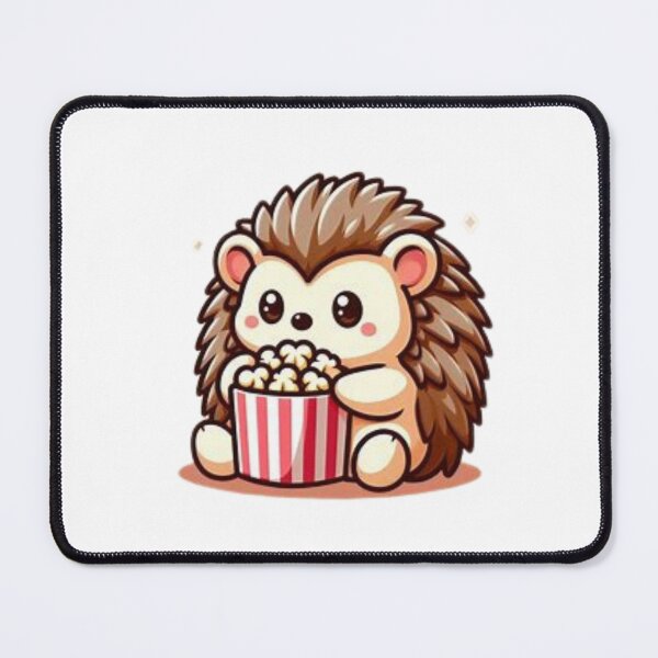 Item preview, hedgehog eating popcorn designed and sold by Eternalski.