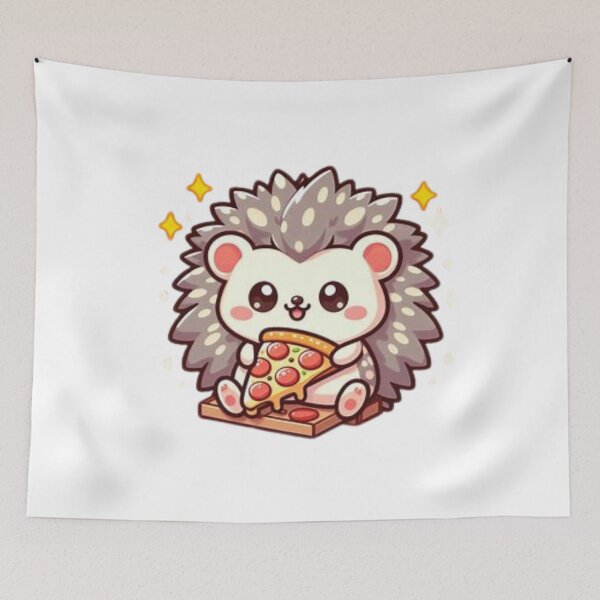 Item preview, hedgehog eating pizza designed and sold by Eternalski.
