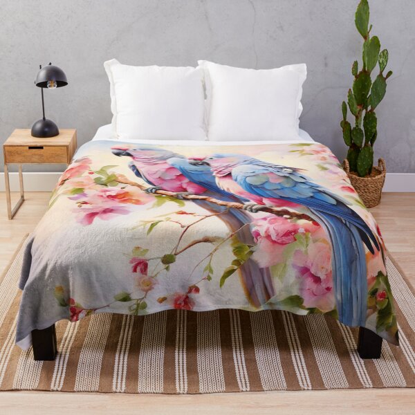 Item preview, Pastel Parrots on Blossoming Flowers designed and sold by BirdsnStuff.