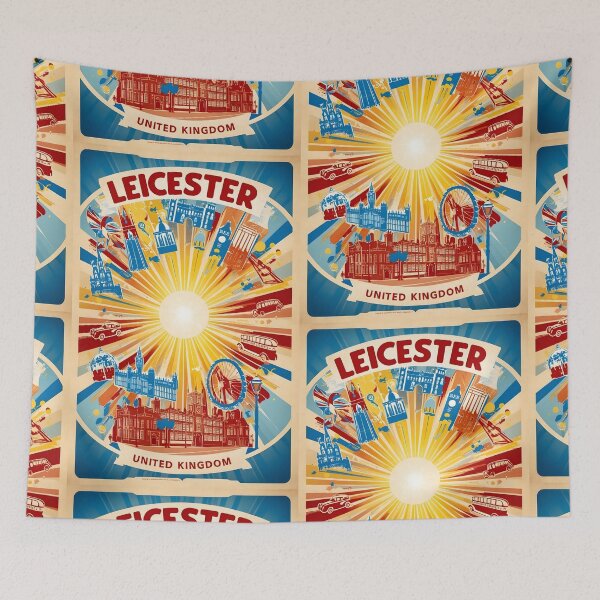 Item preview, Leicester United Kingdom Vintage Travel Tourism  designed and sold by TravelersGems.