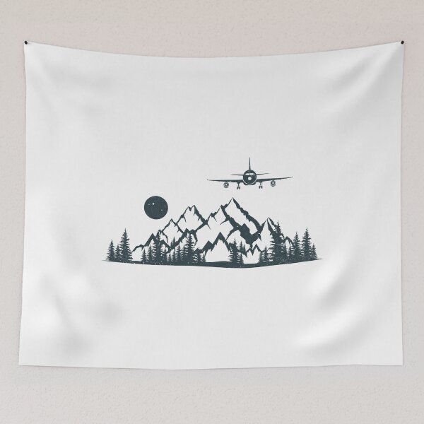Item preview, Airplane Flying Over Mountains Aviator Pilot Plane Aviation designed and sold by Dapper-Art.