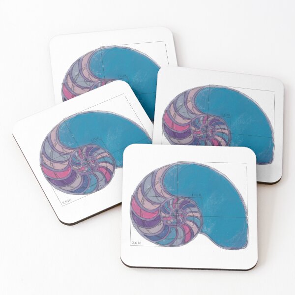 Item preview, Fibonacci on a nautilus shell (pastel painting) designed and sold by funmaths.