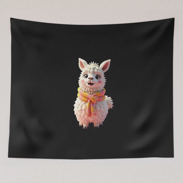 Item preview, Cozy Alpaca in a Colorful Scarf designed and sold by eliteandhonor.