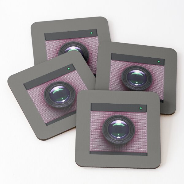 Item preview, Modern Camera Icon with Textured Pink Design designed and sold by trepiu.