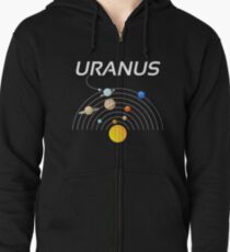 Beautiful Uranus and Universe Zipped Hoodie