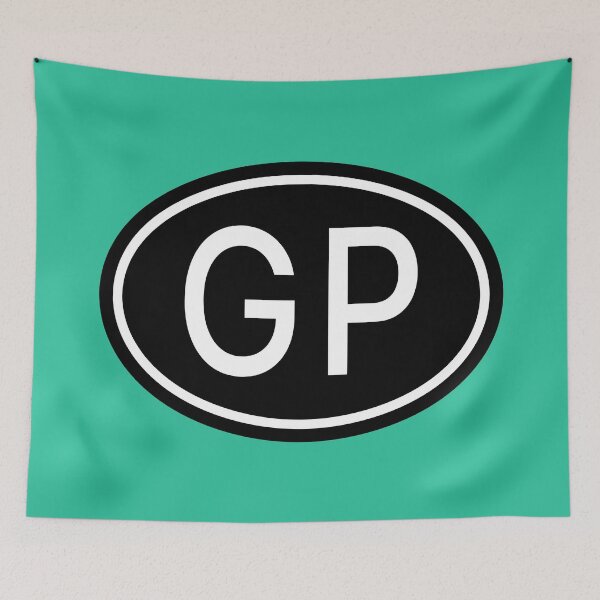 Item preview, GP Initials Monogram Oval White Letters designed and sold by Jeallan Designs.