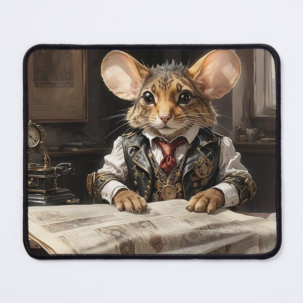 Item preview, Steampunk Mouse Newspaper Editor designed and sold by FlowerMeFlorals.
