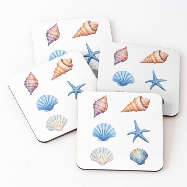 Item preview,  Coastal Sea Shells Treasure Ocean Watercolor Seashells Pack designed and sold by SOUFIANE1991.
