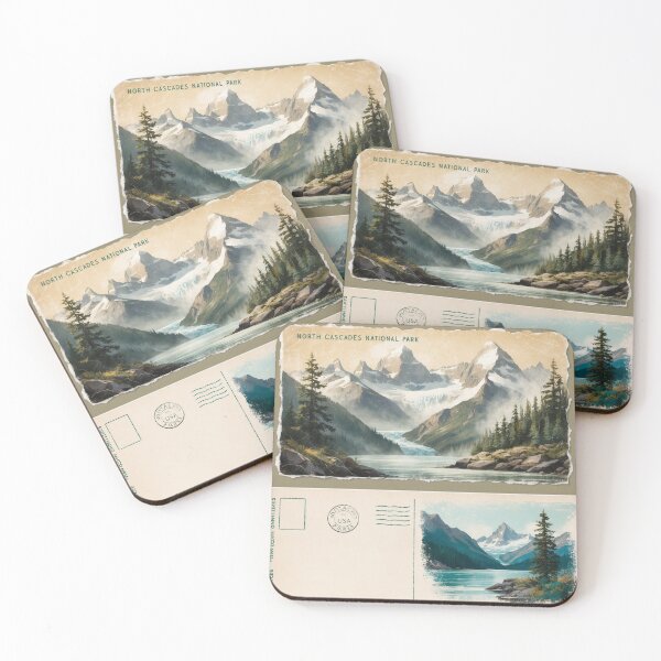Item preview, North Cascades National Park Postcard Vintage Retro Travel designed and sold by TravelPostcardGems.