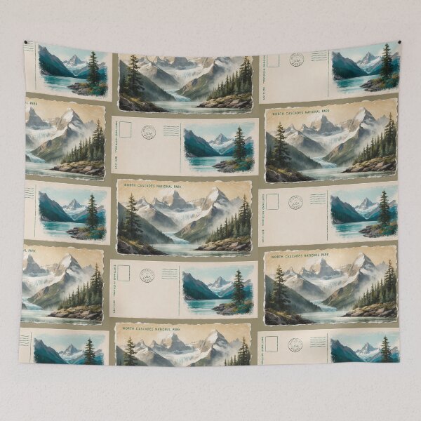 Item preview, North Cascades National Park Postcard Vintage Retro Travel designed and sold by TravelPostcardGems.