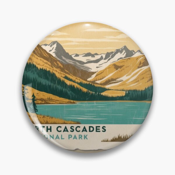 Artikelvorschau, North Cascades Nationalpark Postkarte Vintage Retro Reise entworfen und verkauft von TravelPostcardGems.