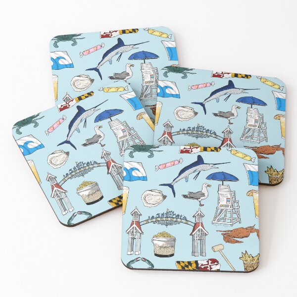 Item preview, Ocean City Maryland Pattern - Blue designed and sold by Elizabeth Weglein.