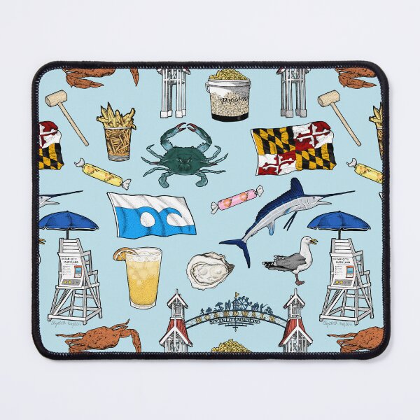 Item preview, Ocean City Maryland Pattern - Blue designed and sold by Elizabeth Weglein.