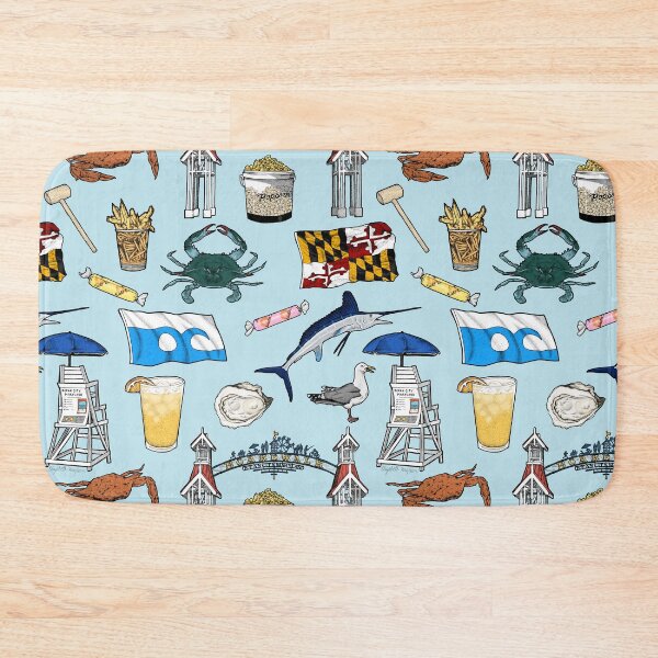 Item preview, Ocean City Maryland Pattern - Blue designed and sold by Elizabeth Weglein.