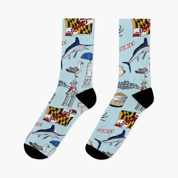 Item preview, Ocean City Maryland Pattern - Blue designed and sold by Elizabeth Weglein.