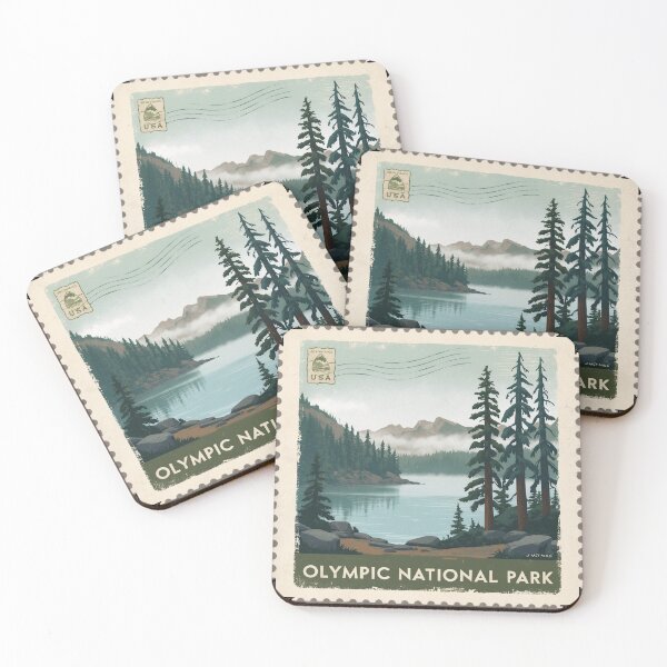 Item preview, Olympic National Park Postcard Vintage Retro Travel designed and sold by TravelPostcardGems.