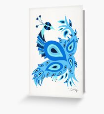 Peacock – Ice Blue Palette Greeting Card