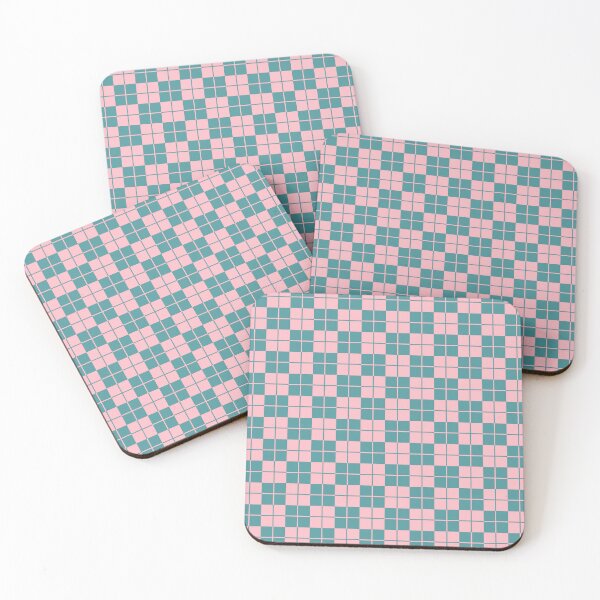 Item preview, Argyle Checkerboard Plaid Pattern Turquoise & Pink designed and sold by tonymagnerart.
